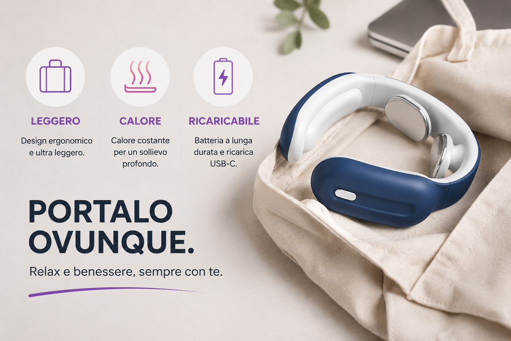 Massaggiatore Cervicale Elettrico con Calore — Sollievo Immediato da Collo e Spalle
