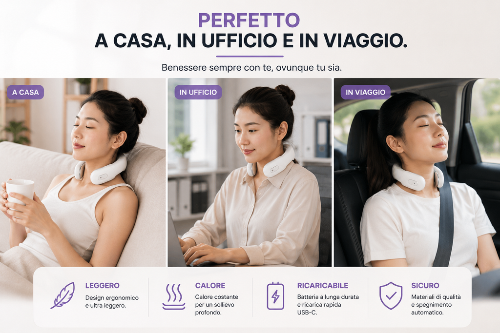 Massaggiatore Cervicale Elettrico con Calore — Sollievo Immediato da Collo e Spalle